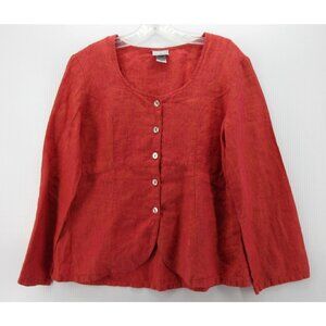 VINTAGE Two Star Dog Top Medium TSD Linen Blouse Lagenlook Artsy